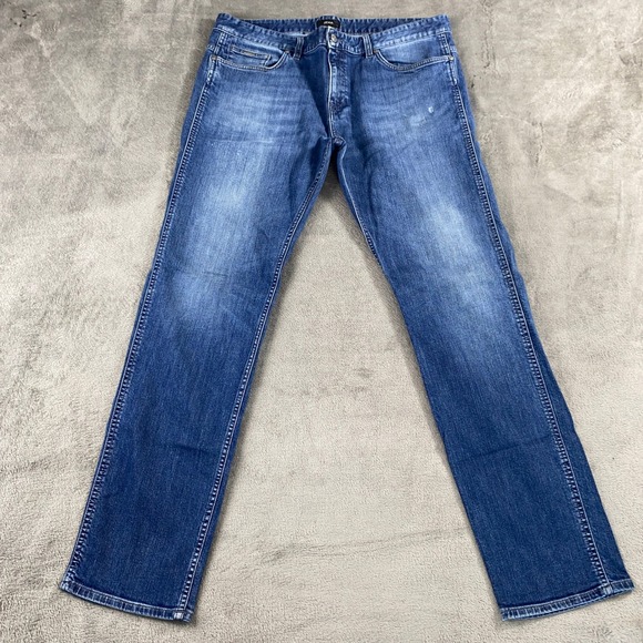 Hugo Boss Other - Hugo Boss Jeans Mens 38x32 Stretch Fade Blue Straight Leg Denim Designer Pants